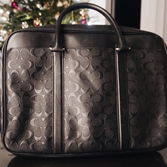 mens leather briefcase coach